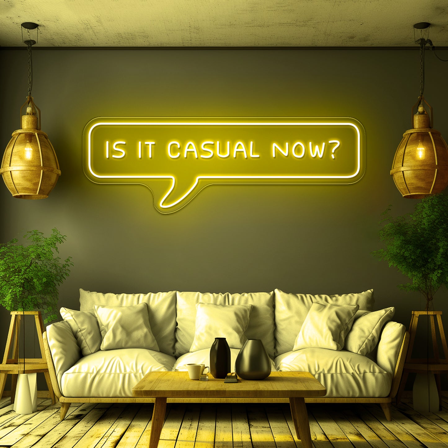 Is It Casual Now Pixel Speech Bubble Artwork Room Lights Neon