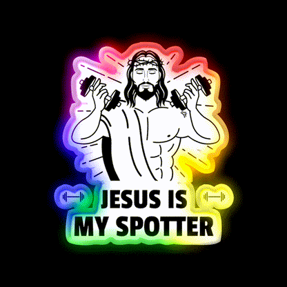 Is My Spotter Gym Fitness Led Neon Sign Rgb Color - LED neon sign close-up detail
