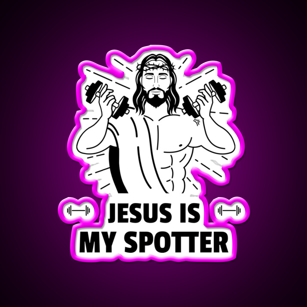 Is My Spotter Gym Fitness Led Neon Sign Rgb Color - Neon sign mounted on wall in room