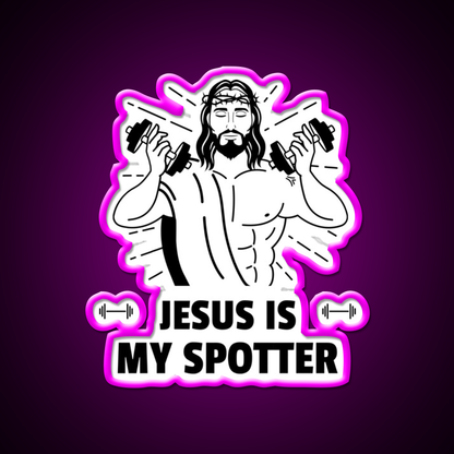 Is My Spotter Gym Fitness Led Neon Sign Rgb Color - Neon sign mounted on wall in room