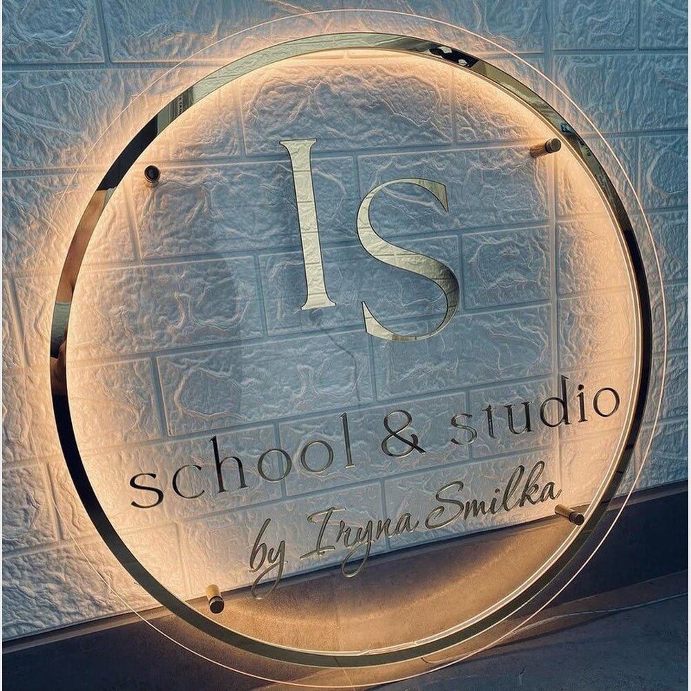 Is School And Studio Acrylic Business Logo Sign - Shineneon