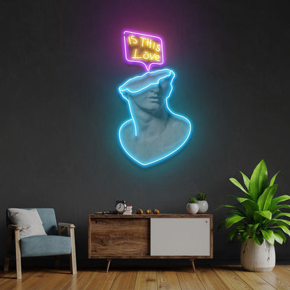 Is This Love Uv Printed Led Neon Sign With Purple Yellow Blue Sculpture For Home Decor | Shineneon