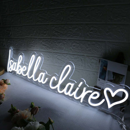 Isabella Claire White Led Neon Sign - Shineneon