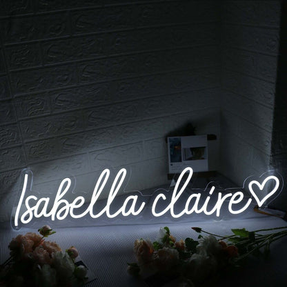 Isabella Claire White Led Neon Sign - Shineneon