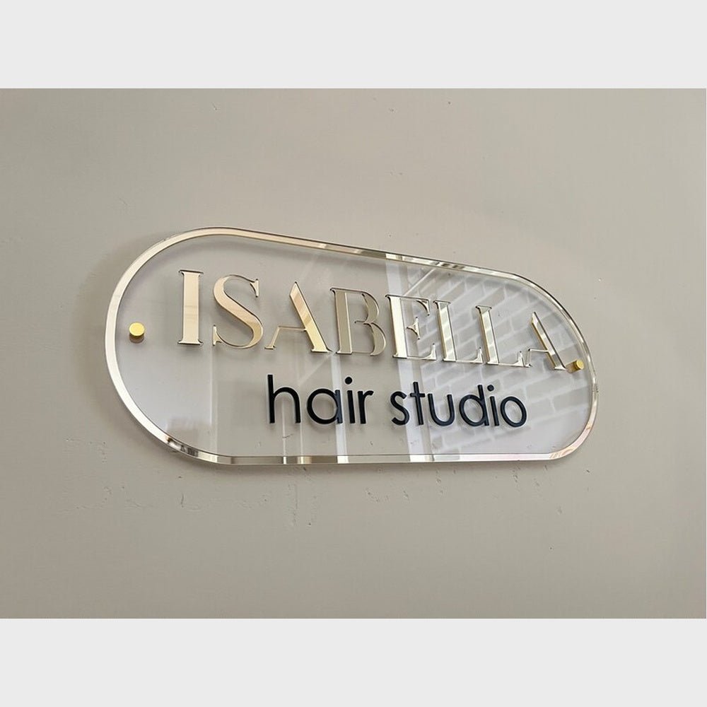 Isabella Hair Studio Acrylic Business Logo Sign - Shineneon