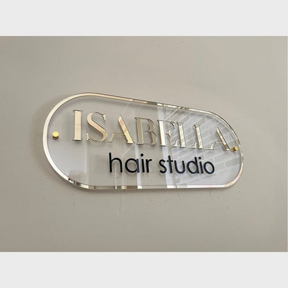 Isabella Hair Studio Acrylic Business Logo Sign - Shineneon