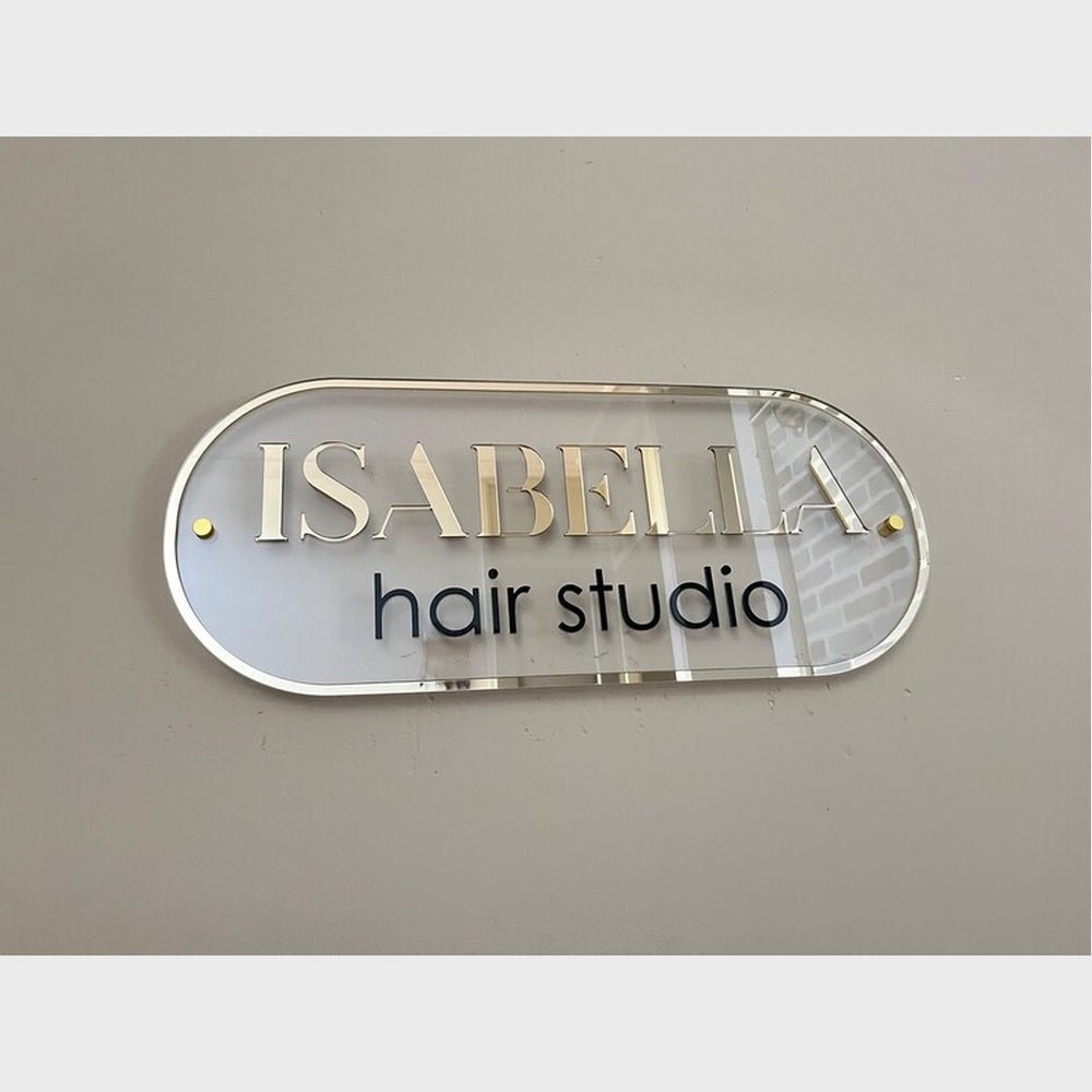Isabella Hair Studio Acrylic Business Logo Sign - Shineneon