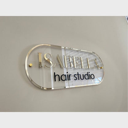 Isabella Hair Studio Acrylic Business Logo Sign - Shineneon