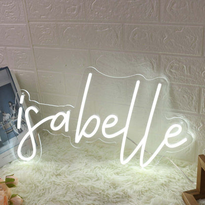Isabelle White Name Led Neon Sign - Shineneon