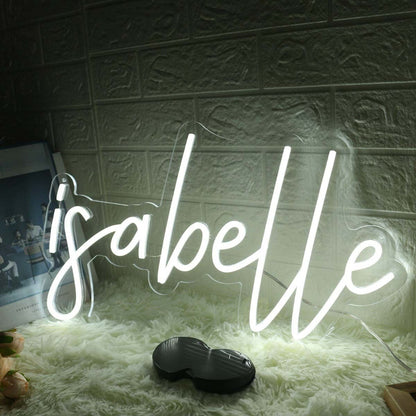 Isabelle White Name Led Neon Sign - Shineneon