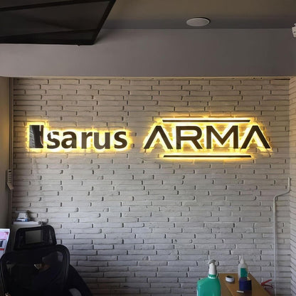 Isarus Arma 3D Backlit Letters Business Metal Led Sign - Shineneon