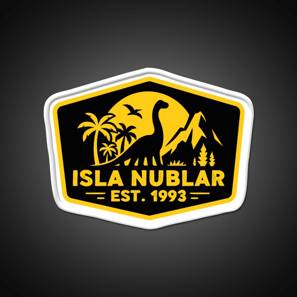 Isla Nublar Badge Welcome Led Neon Sign Open Sign Rgb Color - Shineneon