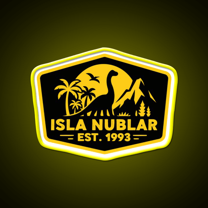 Isla Nublar Badge Welcome Led Neon Sign Open Sign Rgb Color - Shineneon
