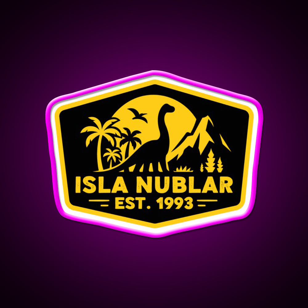 Isla Nublar Badge Welcome Led Neon Sign Open Sign Rgb Color - Shineneon