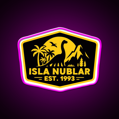 Isla Nublar Badge Welcome Led Neon Sign Open Sign Rgb Color - Shineneon