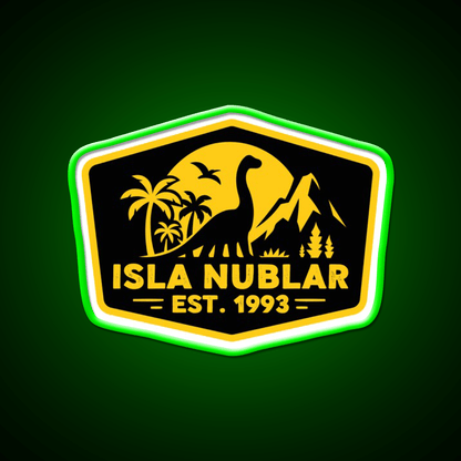Isla Nublar Badge Welcome Led Neon Sign Open Sign Rgb Color - Shineneon