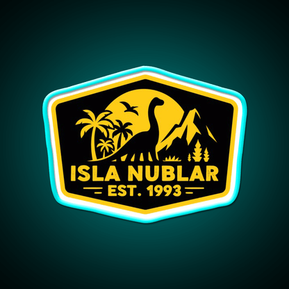 Isla Nublar Badge Welcome Led Neon Sign Open Sign Rgb Color - Shineneon