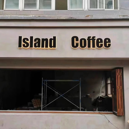Island Coffee 3D Backlit Channel Letters Led Light Sign