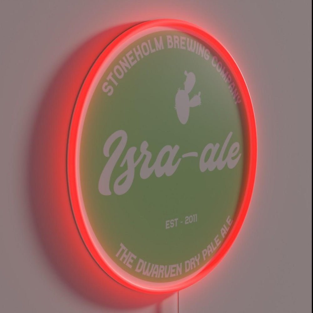 Israle Ale Mock Beer Logo Shadow Of Israphel Rgb Led Neon Sign - Shineneon