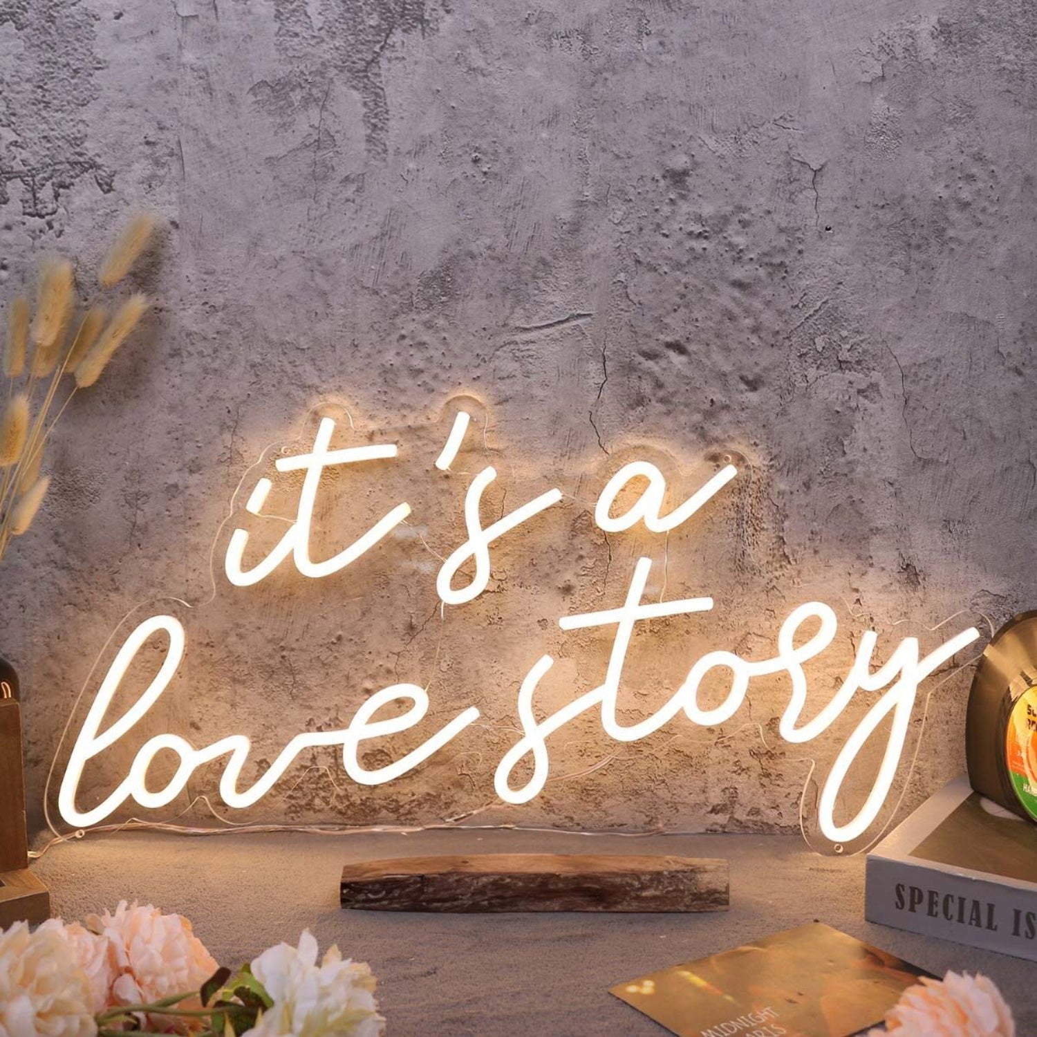 It Is A Love Story Yellow Custom Led Neon Sign | Shineneon
