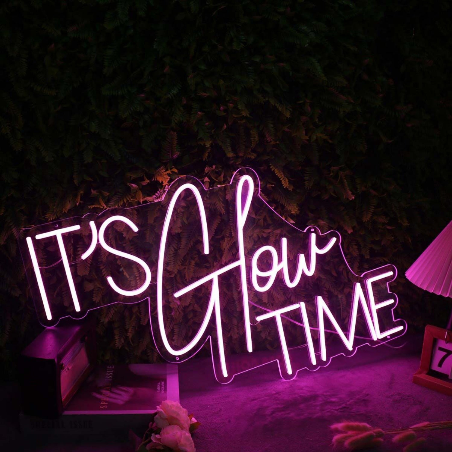 It Is Glow Time Pink Custom Neon Sign | Shineneon