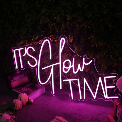 It Is Glow Time Pink Custom Neon Sign | Shineneon