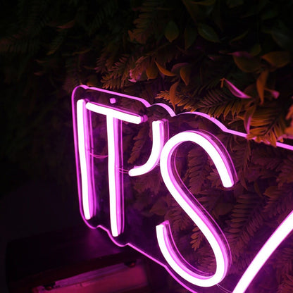 It Is Glow Time Pink Custom Neon Sign | Shineneon