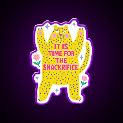It Is Time For The Snackrifice Snack Food Led Neon Sign Rgb Color - Shineneon