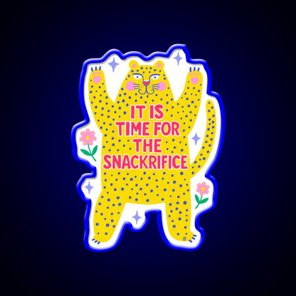 It Is Time For The Snackrifice Snack Food Led Neon Sign Rgb Color - Shineneon
