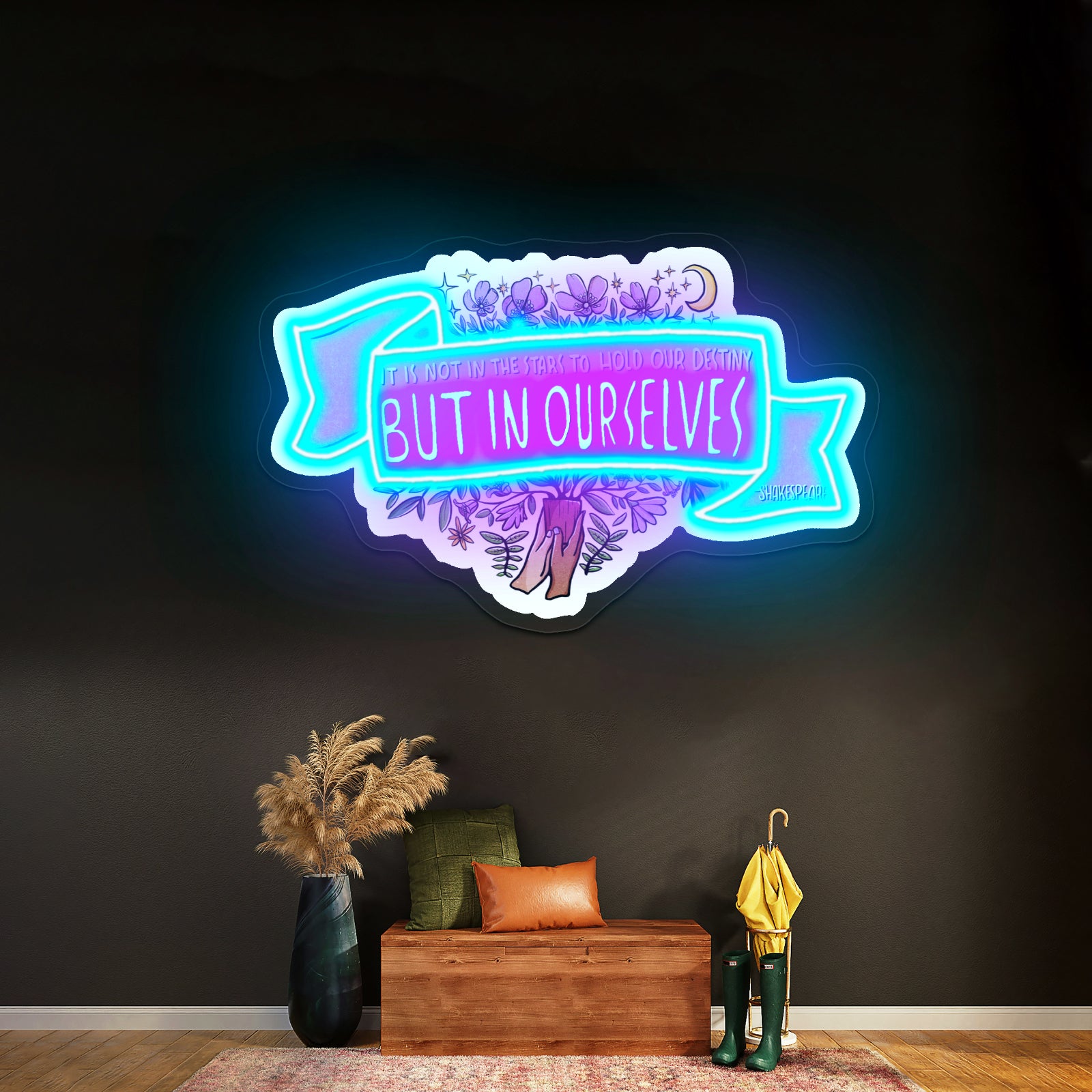 It Ls Not In The Stars To Hold Our Destiny William Shakespeareartwork Neon Wall Signs