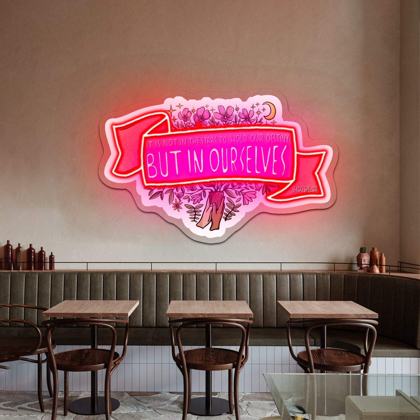 It Ls Not In The Stars To Hold Our Destiny William Shakespeareartwork Neon Wall Signs