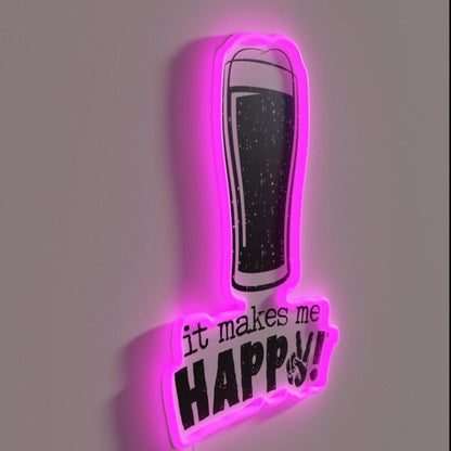 It Makes Me Happy Beer Rgb Led Neon Sign - Shineneon