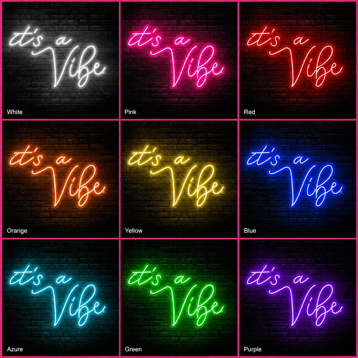 It S A Vibe Wall Decor LED Neon Sign - 05 Color Grid