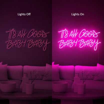It S All Good Baby Room Decor LED Neon Sign - 06 Day Night Comparison