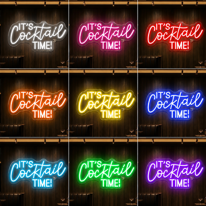 It S Cocktail Time LED Neon Sign color grid