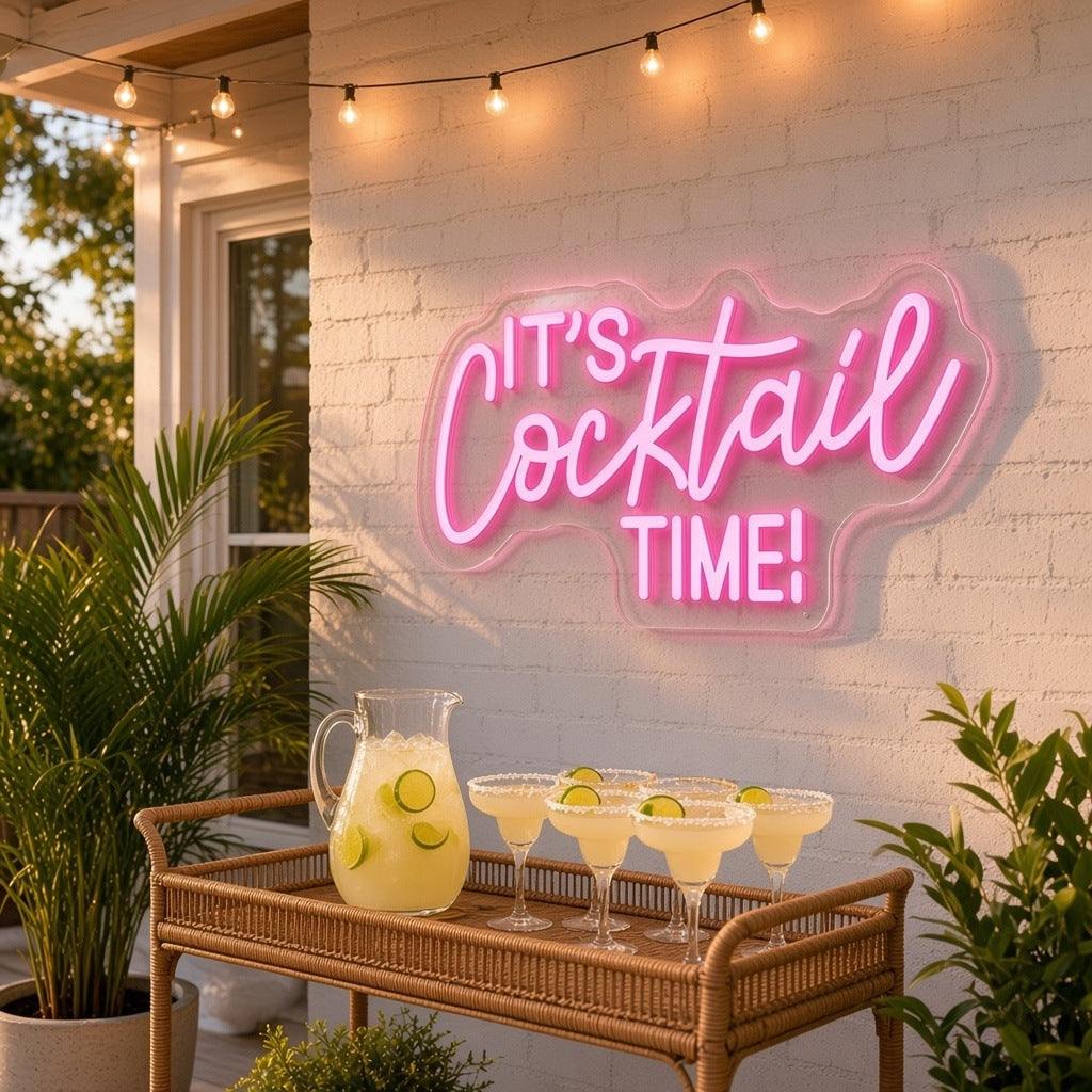 It's Cocktail Time LED Neon Sign - lifestyle view
