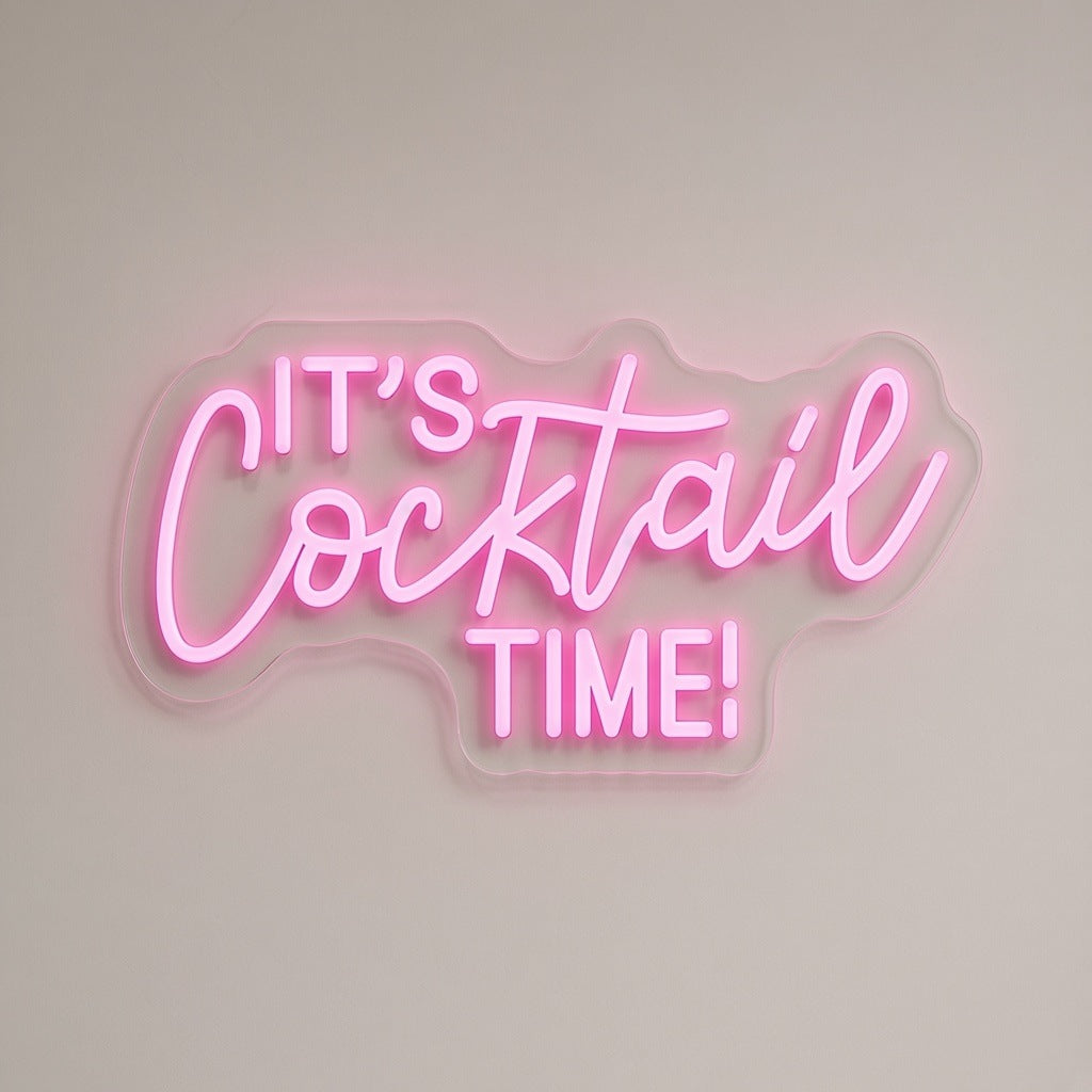 It's Cocktail Time LED Neon Sign - natural light view