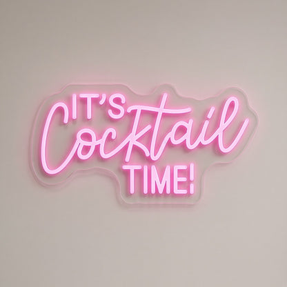 It's Cocktail Time LED Neon Sign - natural light view