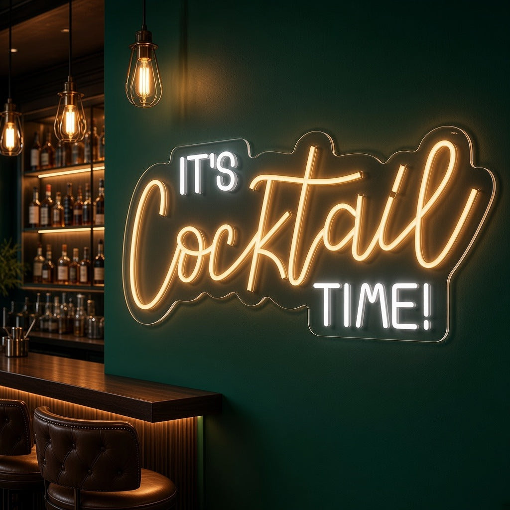 It's Cocktail Time LED Neon Sign - advertising view