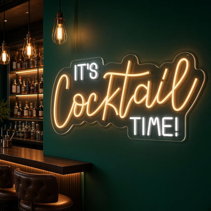 It's Cocktail Time LED Neon Sign - advertising view