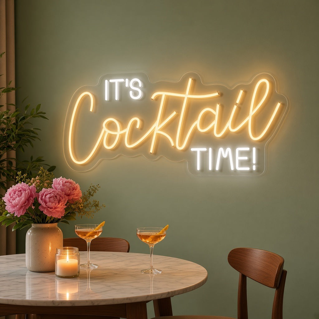 It's Cocktail Time LED Neon Sign - lifestyle view