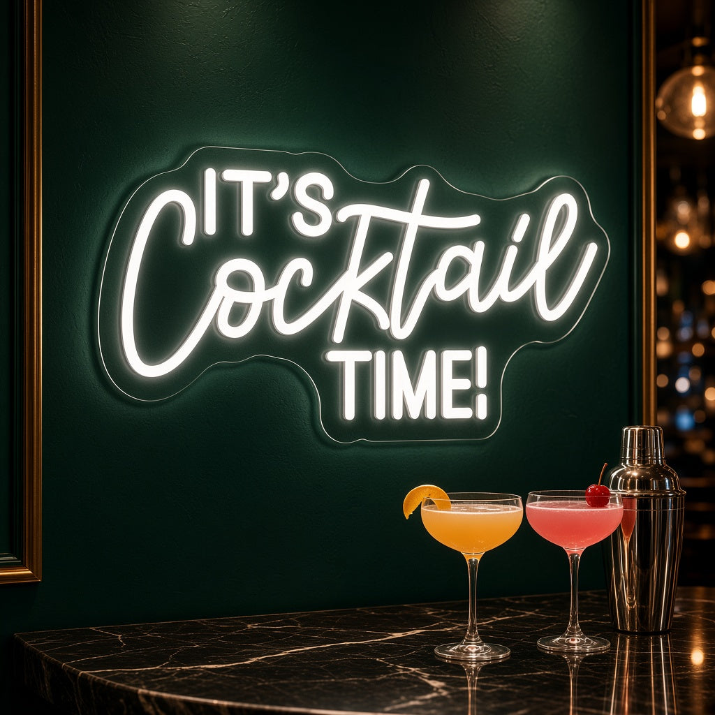 It's Cocktail Time LED Neon Sign - advertising view