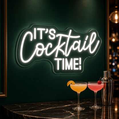 It's Cocktail Time LED Neon Sign - advertising view