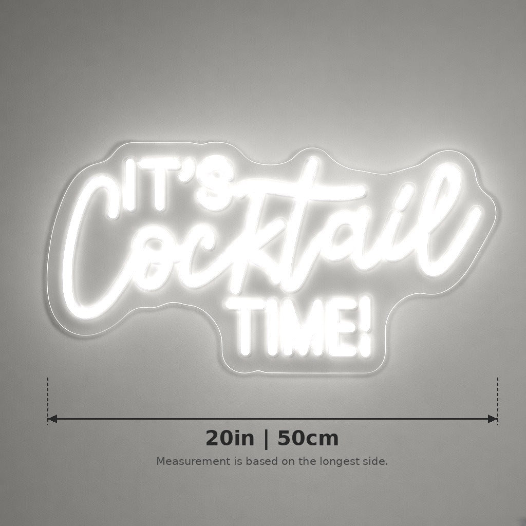 It's Cocktail Time LED Neon Sign - size guide