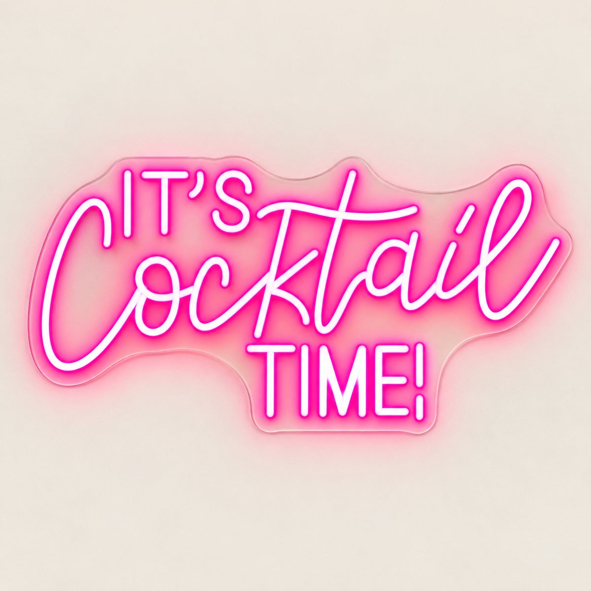 It's Cocktail Time LED Neon Sign - natural light view