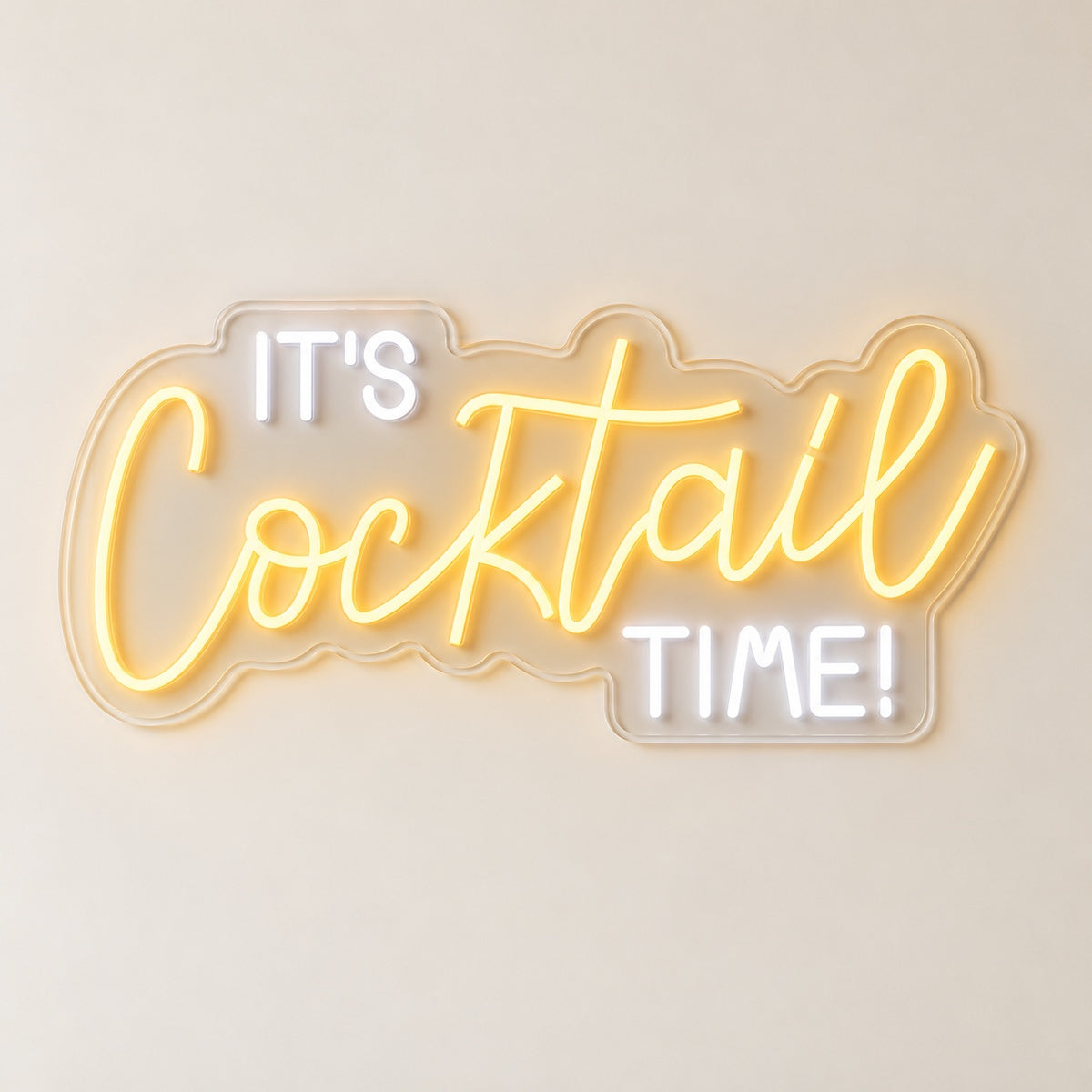 It's Cocktail Time LED Neon Sign - natural light view