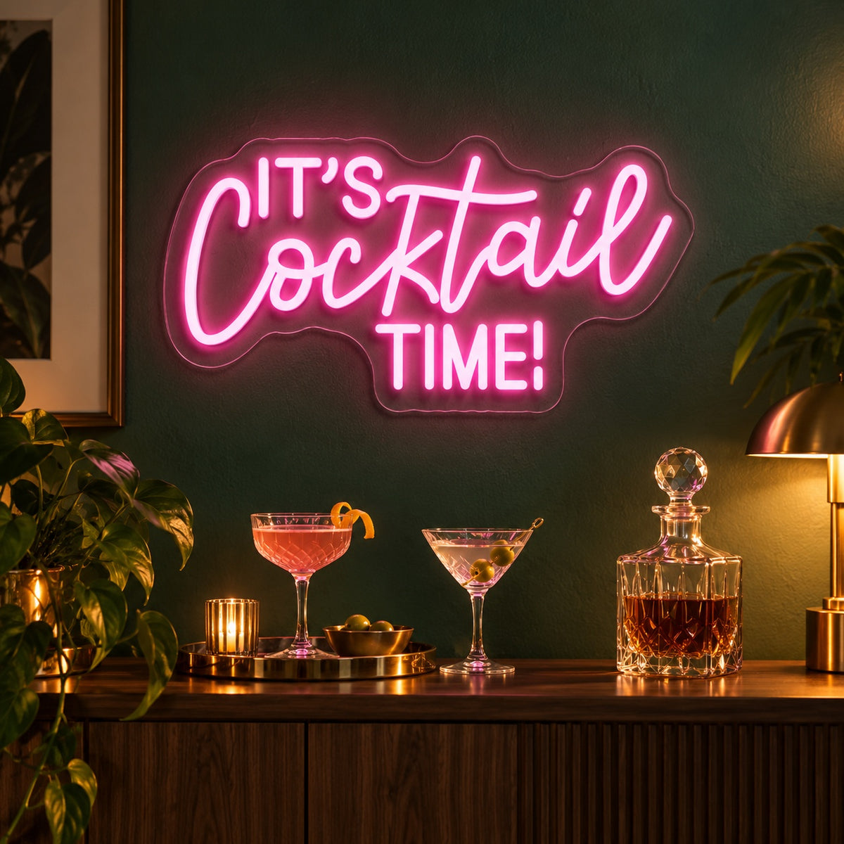 It's Cocktail Time! LED Neon Sign - advertising view
