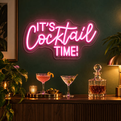 It's Cocktail Time! LED Neon Sign - advertising view