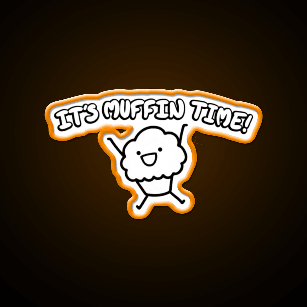 It S Muffin Time Cute Cartoon Snack Food Led Neon Sign Rgb Color - Shineneon