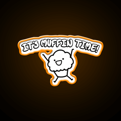 It S Muffin Time Cute Cartoon Snack Food Led Neon Sign Rgb Color - Shineneon